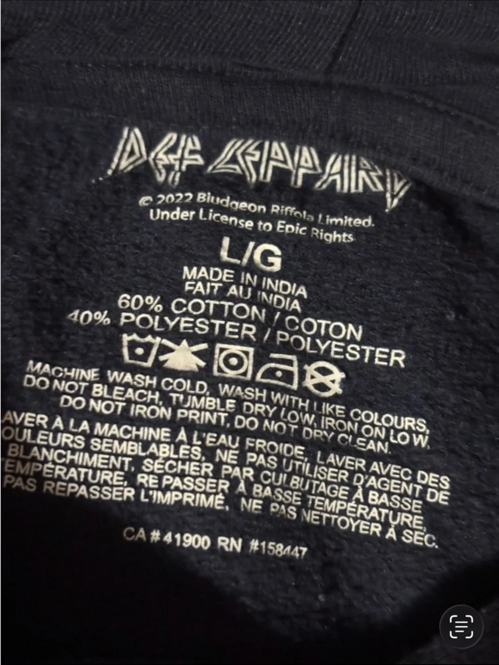 Navy Graphic Hoodie - Def Leppard large - Picture 7 of 9